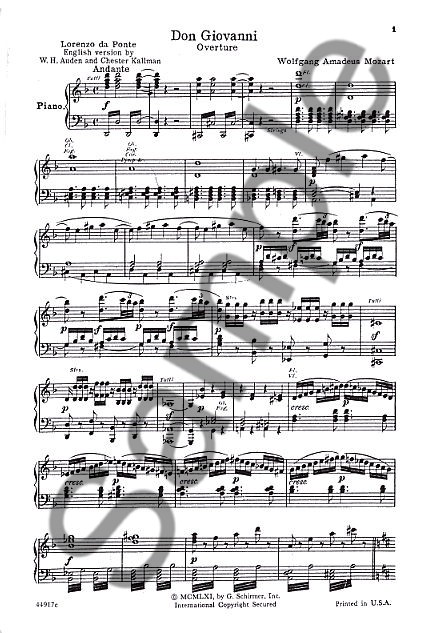 W.A. Mozart: Don Giovanni (Vocal Score)