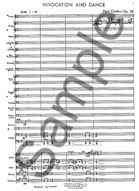 Paul Creston: Invocation And Dance Op.58 (Study Score)