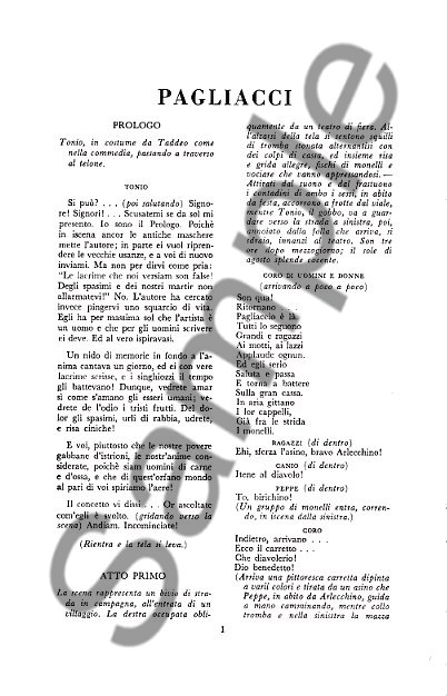 Ruggiero Leoncavallo: I Pagliacci (Libretto)