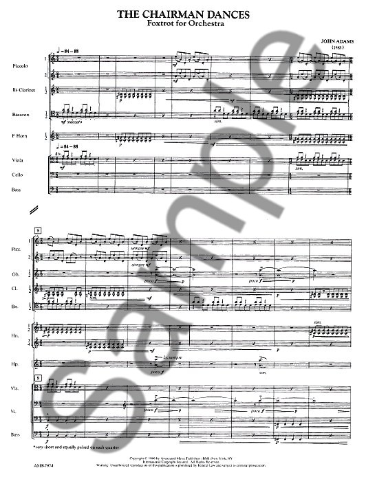 John Adams: The Chairman Dances (Score)