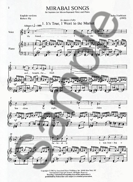John Harbison: Mirabai Songs