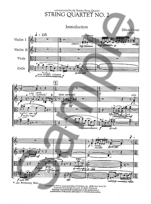 Elliott Carter: String Quartet No. 2 (Score)