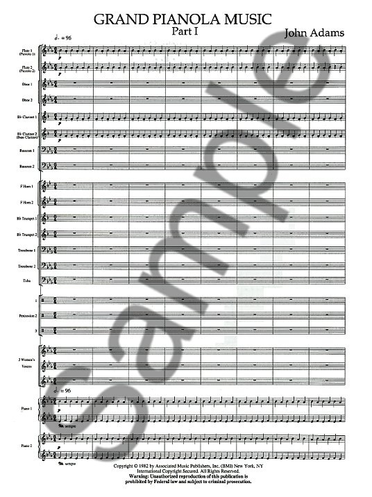 John Adams: Grand Pianola Music (Full Score)