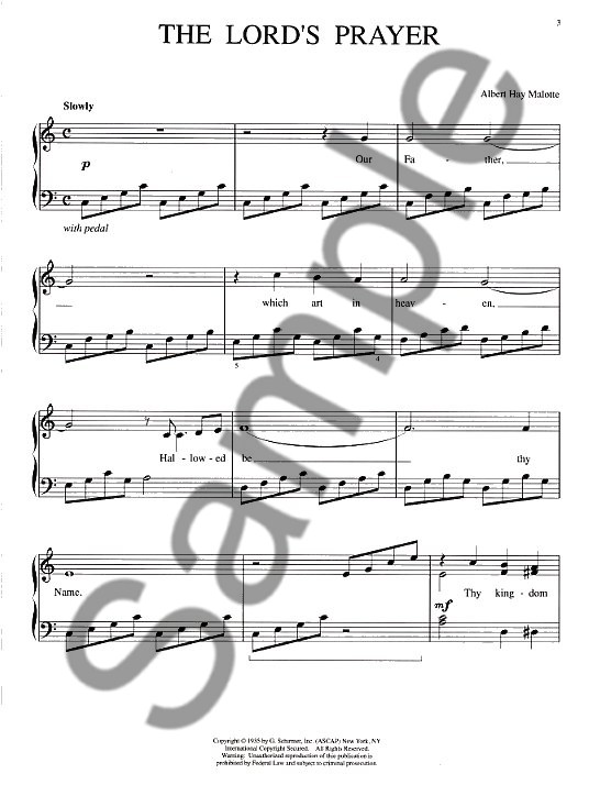 The Lord's Prayer And Other Favorite Sacred Classics (Easy Piano)