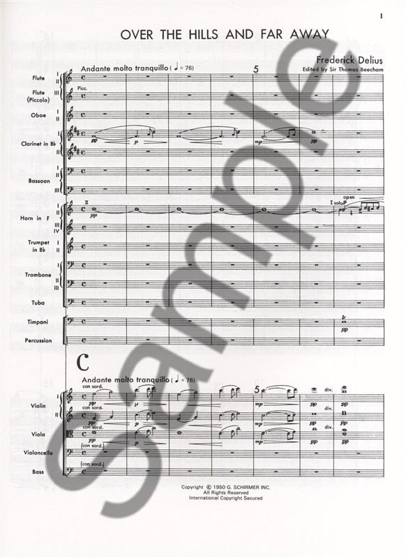 Frederick Delius: Over The Hills And Far Away (Full Score)