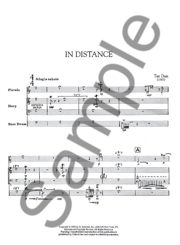 Tan Dun: In Distance (Score/Parts)