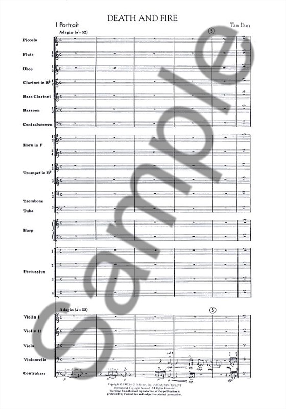 Tan Dun: Death And Fire (Full Score)