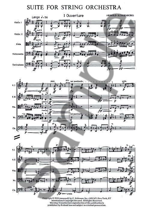 Arnold Schoenberg: Suite For String Orchestra (Score)