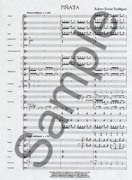 Robert Xavier Rodriguez: Pinata For Orchestra (Full Score)