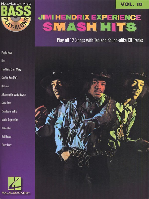 Bass Play Along Volume 10: Jimi Hendrix Smash Hits (Book and CD)