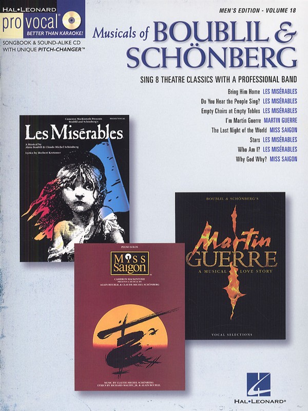 Pro Vocal Vol.18: Musicals Of Boublil And Schonberg (Men's Edition)