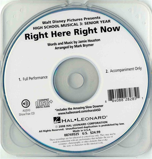 High School Musical 3 - Right Here Right Now (ShowTrax CD)