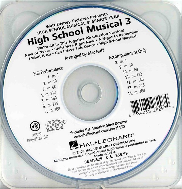 High School Musical 3: Medley (ShowTrax CD)