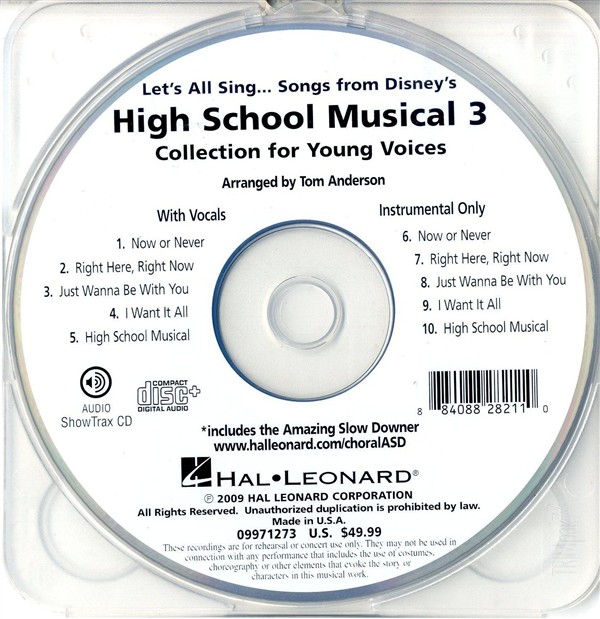 Let's All Sing Songs From Disney's High School Musical 3 (Showtrax CD)