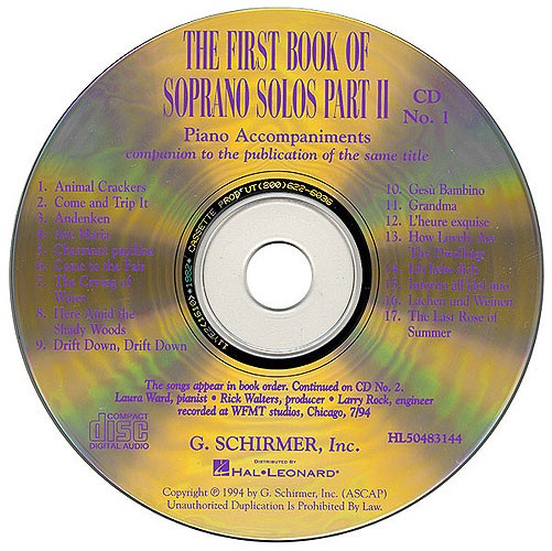 The First Book Of Soprano Solos Part II (CD)