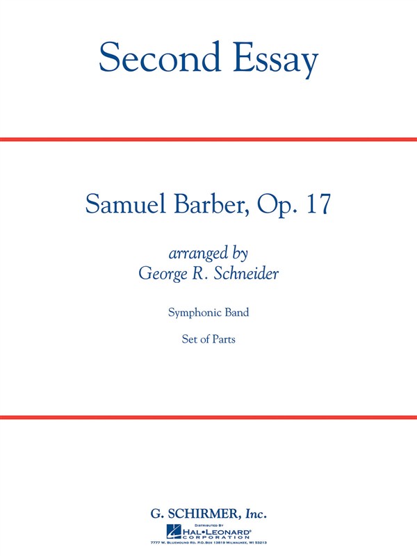 Samuel Barber: Second Essay Cb Full Set (Arranged For Concert Band)