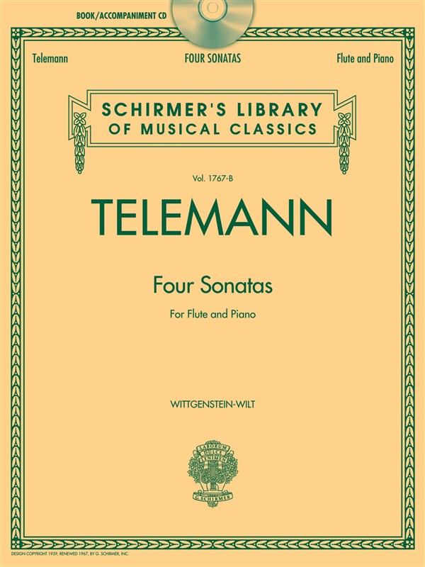G.P. Telemann: Four Sonatas For Flute And Piano (Book/CD)