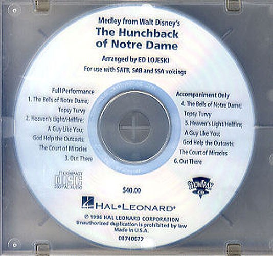 The Hunchback Of Notre Dame (Medley) Show Trax CD