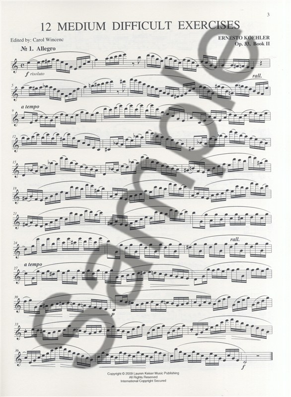 Ernesto Koehler: 35 Exercises For Flute Opus 33 - Book 2