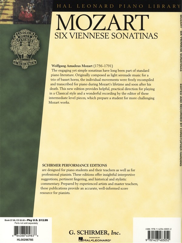 W.A. Mozart: Six Viennese Sonatinas - Schirmer Performance Edition