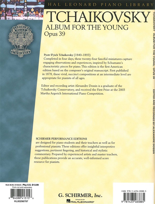 Pyotr Ilyich Tchaikovsky: Album For The Young Op.39 - Schirmer Performance Editi