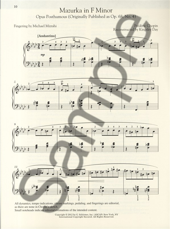 Frédéric Chopin: Mazurka in F minor Op. post.