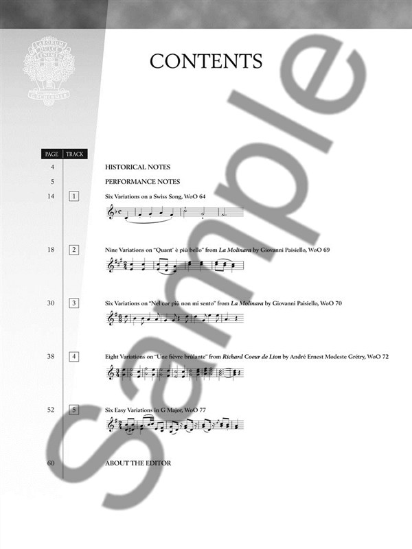 Ludwig van Beethoven: Easier Piano Variations (Schirmer Performance Edition)