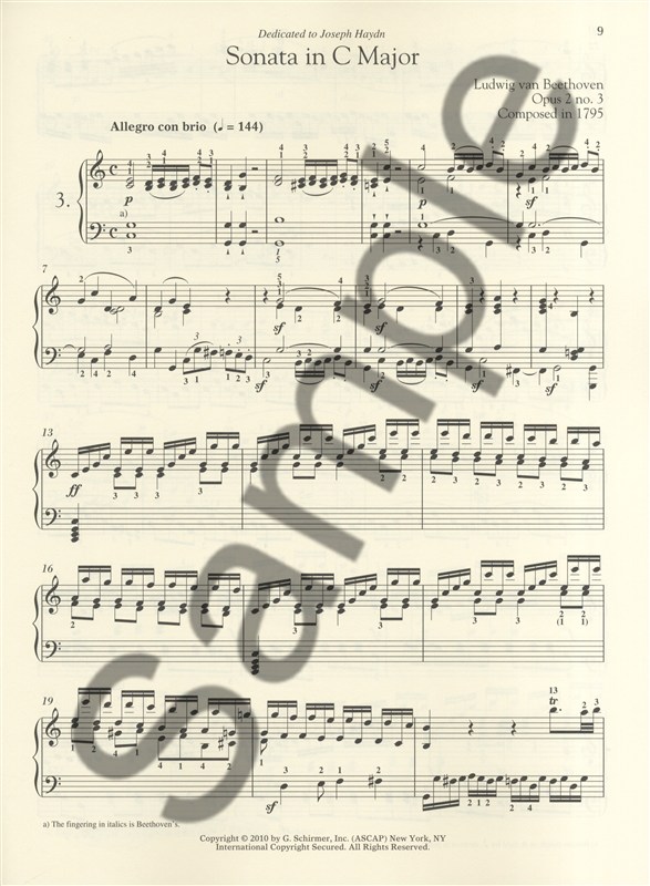 Ludwig Van Beethoven: Piano Sonata No.3 In C Op.2 No.3 (Schirmer Performance Edi
