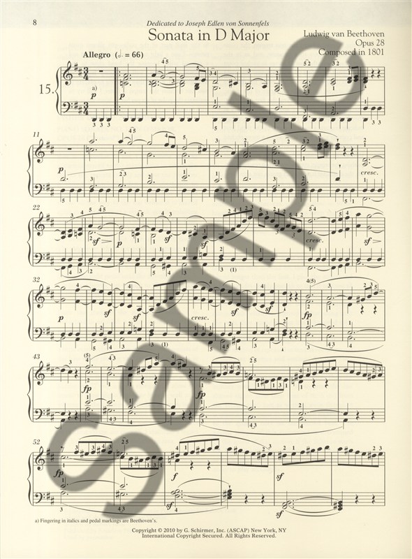 Ludwig Van Beethoven: Piano Sonata No.15 In D Op.28 Pastoral