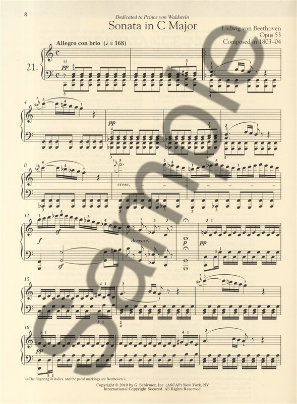 Ludwig Van Beethoven: Piano Sonata No.21 In C Op.53 Waldstein