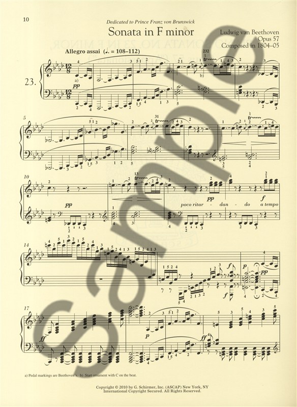 Ludwig Van Beethoven: Piano Sonata No.23 In F Op.57 Appassionata