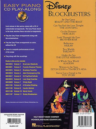 Easy Piano CD Play-Along Volume 11: Disney Blockbusters