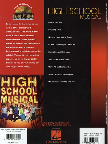 Piano Play-Along Volume 51: High School Musical