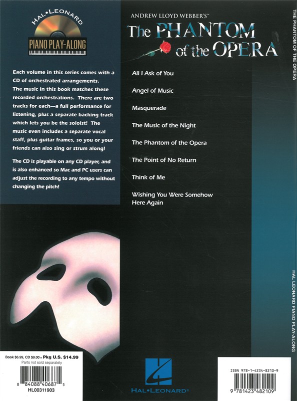 Piano Play-Along Volume 83: Phantom Of The Opera