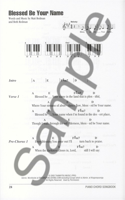 Piano Chord Songbook: Praise & Worship