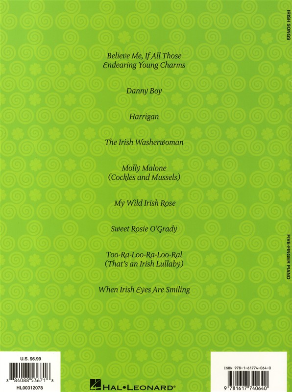 Irish Songs: Five Finger Piano Songbook