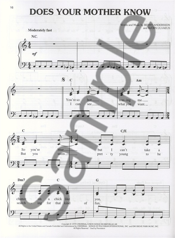 ABBA: Mamma Mia! - The Movie Soundtrack (Easy Piano)