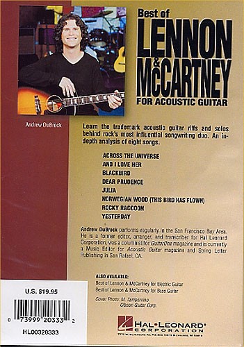 Best Of Lennon And McCartney For Acoustic Guitar DVD