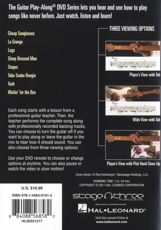 Guitar Play-Along DVD Volume 38: ZZ Top