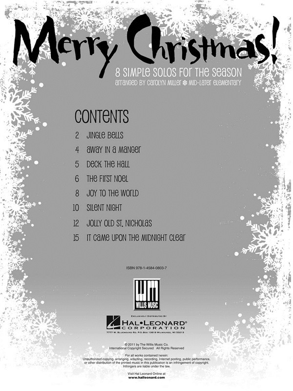 Merry Christmas! - 8 Simple Piano Solos For The Season