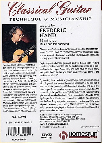Frederic Hand: Classical Guitar Technique And Musicianship