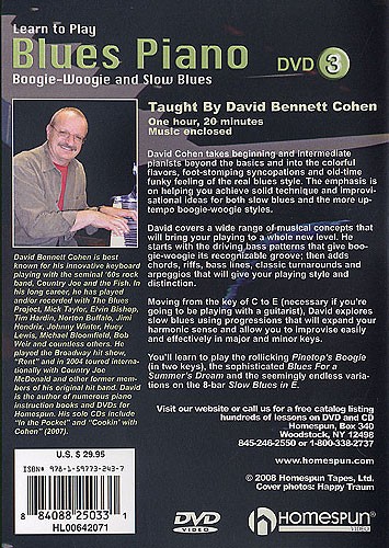 Learn To Play Blues Piano: Boogie Woogie And Slow Blues 3 (DVD)