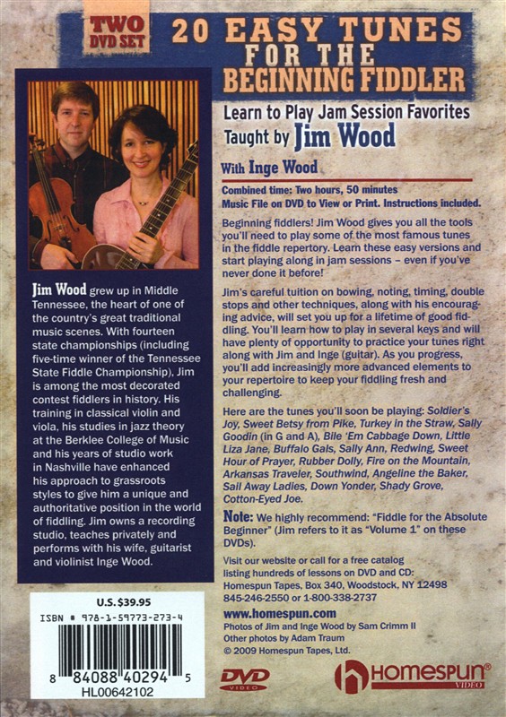 Jim Wood: 20 Easy Tunes For The Beginning Fiddler