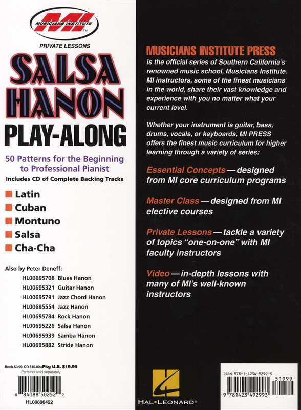 Salsa Hanon Play-Along - 50 Essential Exercises For Latin Piano