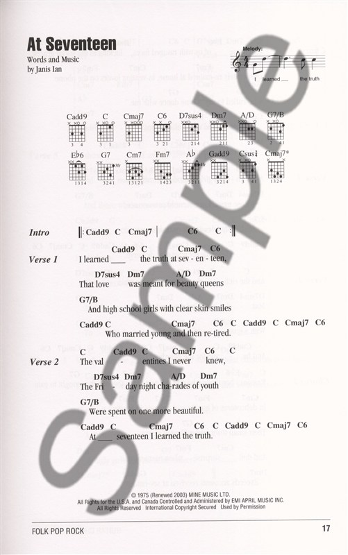 Guitar Chord Songbook: Folk Pop Rock