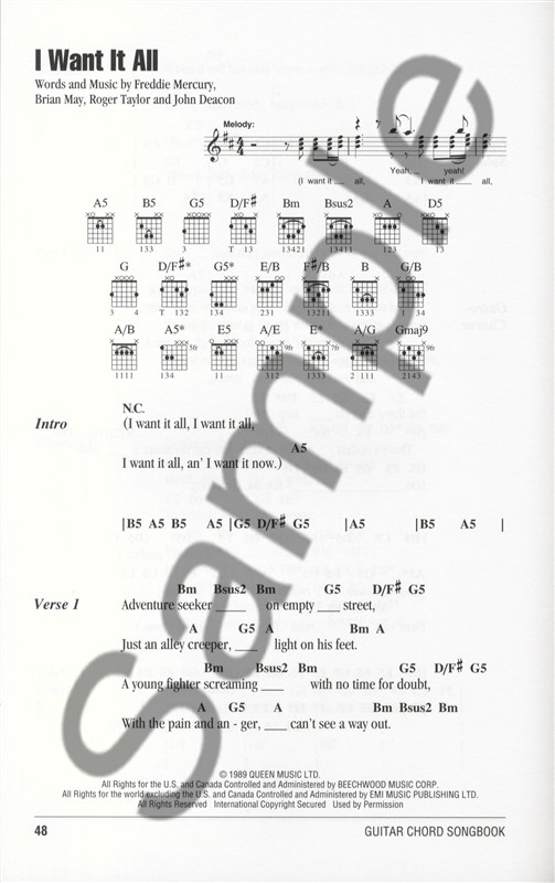 Guitar Chord Songbook: Queen