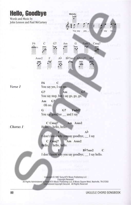 Ukulele Chord Songbook: The Beatles