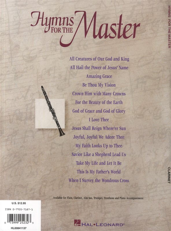 Hymns For The Master - Clarinet