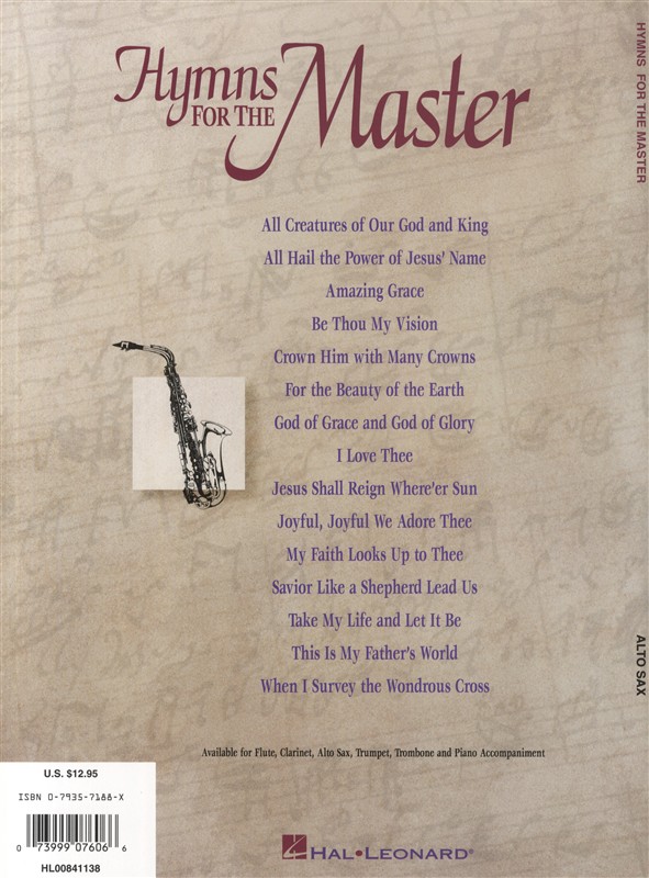 Hymns For The Master - Alto Saxophone