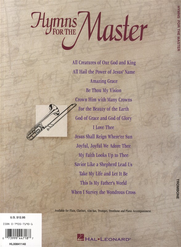 Hymns For The Master - Trombone